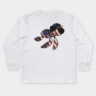 American turtle flag Kids Long Sleeve T-Shirt